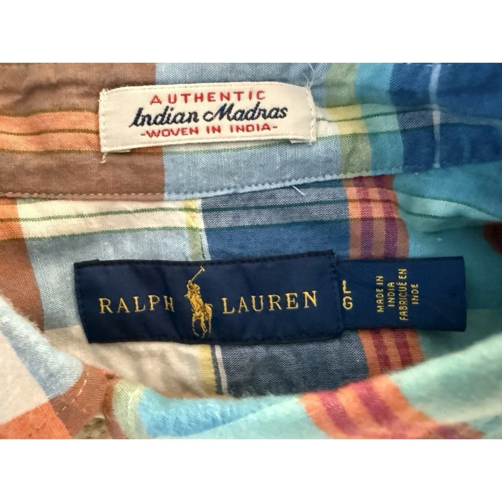 Polo Ralph Lauren‎ Indian Madras Long Sleeve Button Shirt Mens L Plaid Spring